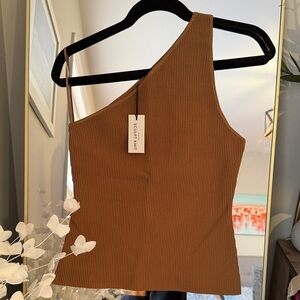 Babaton One-Shoulder Sculpt Knit Top